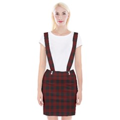 Dark Red Classic Plaids Braces Suspender Skirt by ConteMonfrey