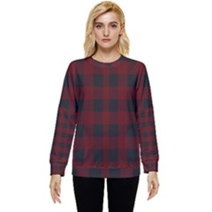 Dark Red Classic Plaids Hidden Pocket Sweatshirt by ConteMonfrey