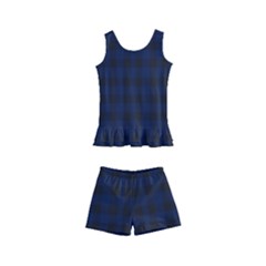 Black And Blue Classic Small Plaids Kids  Boyleg Swimsuit by ConteMonfrey