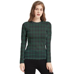 Black And Dark Green Small Plaids Women s Long Sleeve Rash Guard by ConteMonfrey