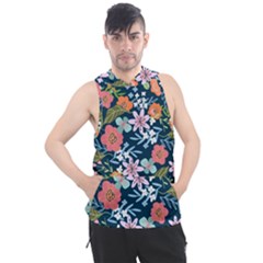 Flowers Flower Flora Nature Floral Background Painting Men s Sleeveless Hoodie by Wegoenart