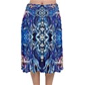 Cobalt arabesque Velvet Flared Midi Skirt View1