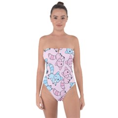 Children Pattern Design Tie Back One Piece Swimsuit