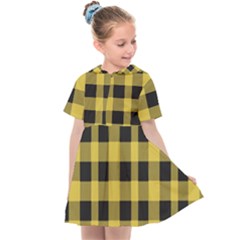 Black And Yellow Small Plaids Kids  Sailor Dress by ConteMonfrey