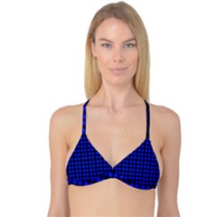 Neon Blue And Black Plaids Reversible Tri Bikini Top by ConteMonfrey