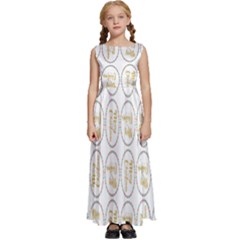 Background-cute-christmas Gold Kids  Satin Sleeveless Maxi Dress by nateshop