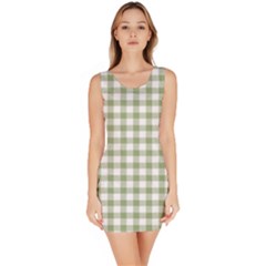 Green Tea White Small Plaids Bodycon Dress by ConteMonfrey