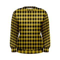 Black And Yellow Small Plaids Women s Sweatshirt by ConteMonfrey