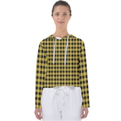 Black And Yellow Small Plaids Women s Slouchy Sweat by ConteMonfrey