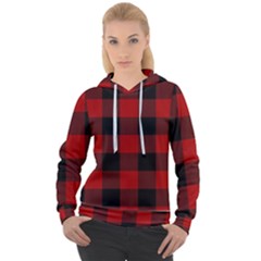 Red And Black Plaids Women s Overhead Hoodie by ConteMonfrey