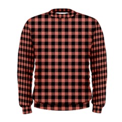 Straight Black Pink Small Plaids  Men s Sweatshirt by ConteMonfrey