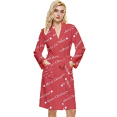 Cute Christmas Red Long Sleeve Velour Robe by nateshop