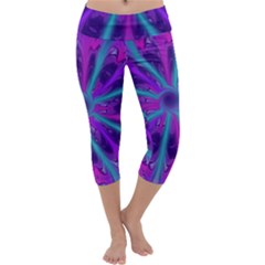 Wallpaper Tie Dye Pattern Capri Yoga Leggings by Wegoenart