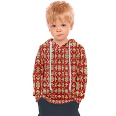 Gold-red Flower Kids  Overhead Hoodie