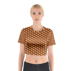 Cute Pumpkin Black Small Cotton Crop Top by ConteMonfrey