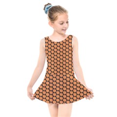 Cute Pumpkin Black Small Kids  Skater Dress Swimsuit by ConteMonfrey