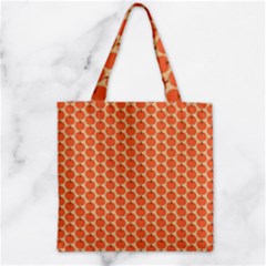 Cute Pumpkin Small Zipper Grocery Tote Bag by ConteMonfrey