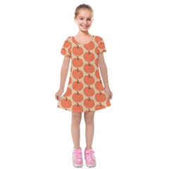 Cute Pumpkin Kids  Short Sleeve Velvet Dress by ConteMonfrey