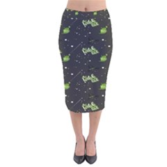 Halloween - The Witch Is Back   Velvet Midi Pencil Skirt by ConteMonfrey