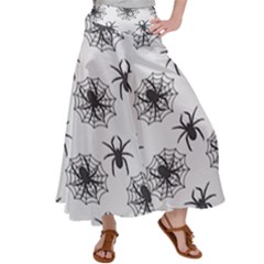 Spider Web - Halloween Decor Satin Palazzo Pants by ConteMonfrey