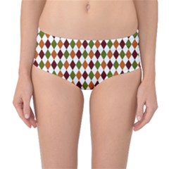 Halloween Palette Plaids   Mid-waist Bikini Bottoms by ConteMonfrey