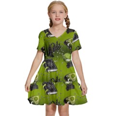 Ocultism Wicca Real Witch Halloween  Kids  Short Sleeve Tiered Mini Dress by ConteMonfrey