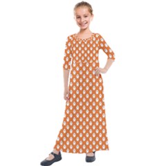 Cute Little Ghosts Halloween Theme Kids  Quarter Sleeve Maxi Dress by ConteMonfrey