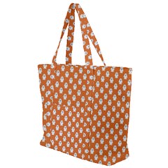 Cute Little Ghosts Halloween Theme Zip Up Canvas Bag by ConteMonfrey