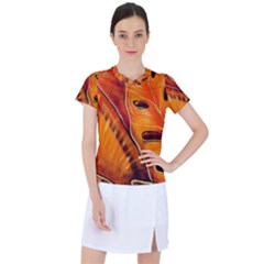 Orange Leaves Nature Pattern Women s Sports Top by Wegoenart