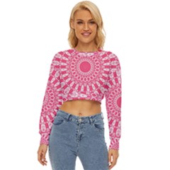 Mandala Pink Abstract Lightweight Long Sleeve Sweatshirt