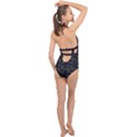 Seamless-pattern Halter Front Plunge Swimsuit View2