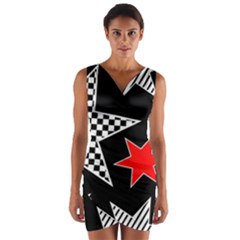 Stars Wrap Front Bodycon Dress by nateshop