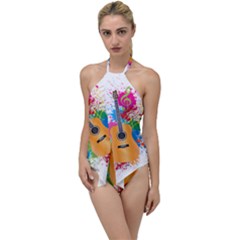 String Instrument Acoustic Guitar Go With The Flow One Piece Swimsuit