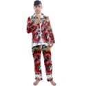 Drawing Red Dragon Legendary Men s Long Sleeve Satin Pajamas Set View1