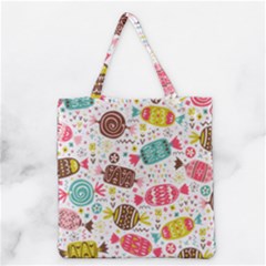 Candy Background Cartoon Grocery Tote Bag by Jancukart