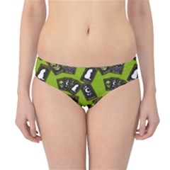 Cats And Skulls - Modern Halloween  Hipster Bikini Bottoms by ConteMonfrey