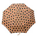 Halloween Inspired Black Orange Diagonal Plaids Folding Umbrellas View1