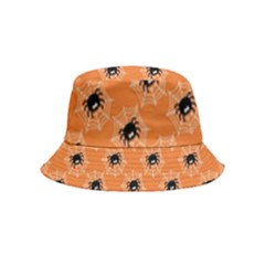 Halloween Black Orange Spiders Bucket Hat (kids) by ConteMonfrey