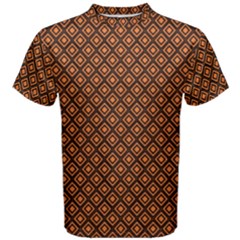 Halloween Palette Plaids Orange, Black Geometric  Men s Cotton Tee by ConteMonfrey