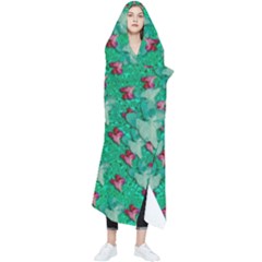 Beautiful Tropical Orchids Blooming Over Earth In Peace Wearable Blanket by pepitasart