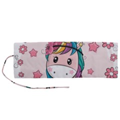 Cartoon Unicorn Fantasy Roll Up Canvas Pencil Holder (m) by Jancukart