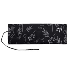 Leaves Doodle Digital Paper Foliage Roll Up Canvas Pencil Holder (m)