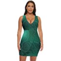 Green Line Shape Stripe Corolla Draped Bodycon Dress View1