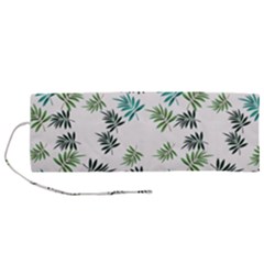 Leaves Plant Design Template Roll Up Canvas Pencil Holder (m)