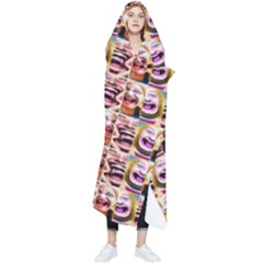 Funny Monsters Teens Collage Wearable Blanket