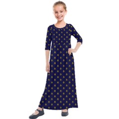 Seamles,template Kids  Quarter Sleeve Maxi Dress by nateshop