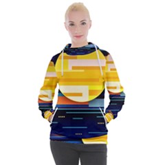 Background Abstract Horizon Women s Hooded Pullover by Wegoenart