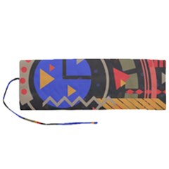 Background Abstract Colors Shapes Roll Up Canvas Pencil Holder (m)