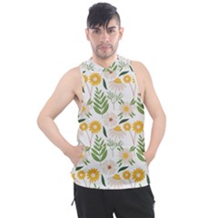 Flower White Pattern Floral Nature Men s Sleeveless Hoodie by Wegoenart