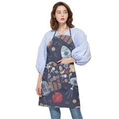 Hand-drawn-pattern-space-elements-collection Pocket Apron by Jancukart